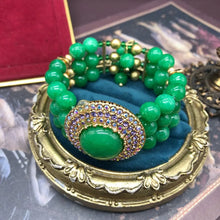 Natural grandmother green strawberry crystal beads rhinestone necklace earrings bracelet luxury exquisite women wedding jewelry