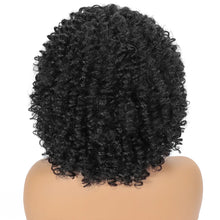 Blonde Curly Wigs for Women Short Afro Kinky Curly Wigs with Bangs Synthetic Heat Resistant Hair Replacement Wig with Wig Caps