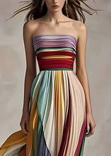 Sexy Strapless Printed Colorful Dress For Summer Elegant Women's Sleeveless Off Shoulder Party Asymmetrical Dress Maxi Vestidos