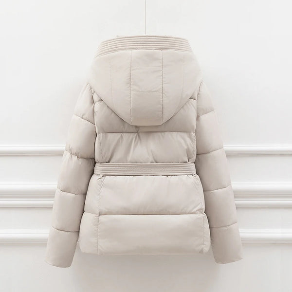 Women's Padded Cotton Thick Winter Coat with Hoodie