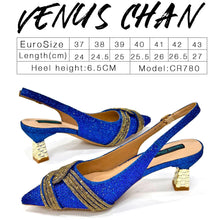 Venus Chan Black Hollow Design With Pointed Shoes And Fashion Three-Dimensional Bag Cozy Rhinestones Are Suitable For Parties