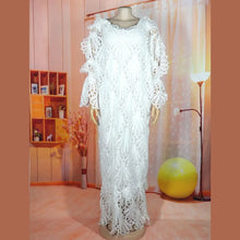 White Lace Dress For African Women Abaya Dubai Moroccan Kaftan Loose Maxi Dresses Eid Ramadan islamic Clothing African Dashiki