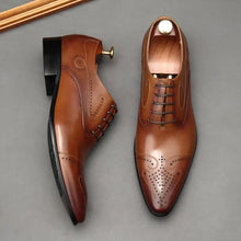 Handmade Mens Dress Shoes Luxury Genuine Leather 2024 Fashion New Style British Trend Brogues Wedding Business Shoes for Male