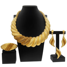 Dubai Gold Plated Jewelry Sets For Women Surround Big Necklace Plate 24K Original For Wedding Banquet Parties Luxurious Jewelry
