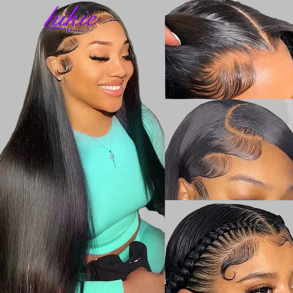 13x6 Straight Lace Front Wig 360 Lace Frontal Wig HD Transparent Lace Wigs For Women Human Hair 5x5 Closure Wig Brazilian 36Inch