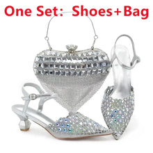 Blue Nigeria Party Shoes and Bags for Women Ladies Shoe and Bag Set Latest Designers Pointed Toe Sexy Wedding Party Sandals