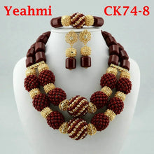 Latest African Wedding Resin Beads Fashion African Beads Jewelry Sets Hot Nigerian Wedding African Beads Jewelry Set