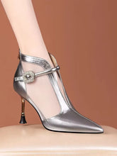 Women's High Heel Sandals Thin Heels Pointed Tip Buckle Women Ankle Boots Side Cutout Sexy Sandalias De Tacón Summer New Style