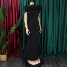 Elegant Long Dresses for Women Off the Shoulder Short Sleeve Mermaid Floor Length Luxury Female Birthday Party Dinner Dress Robe