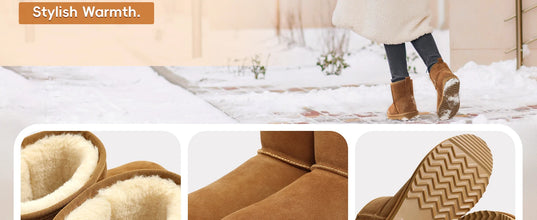 Women's Comfy Suede Plush Winter Warm Snow Boots