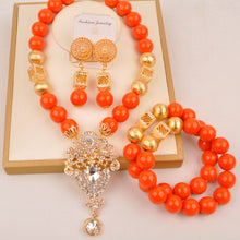 artifical coral beads nigerian jewelry sets for woman weddings