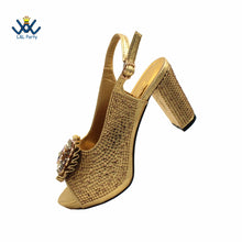 2022 Sweet  Special Design Women Crystal Style African Ladies Party Shoes Matching Bag in Magenta Color