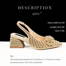 QSGFC Italian Design Clutch Dual Use Full Diamond High Heels Exquisite Gift-Box  And High Heels For Party Women Shoes