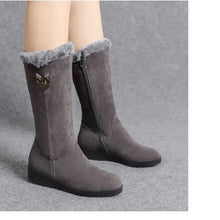 Warm High Fur Boots Women Winter Chunky Mid-calf Boots