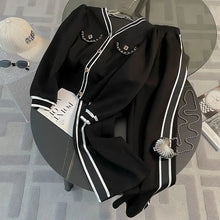 Spring and Autumn High End Casual Sports Set Women's Western V-neck Top Wide Leg Pants Two Piece Setj Uicy Corture Tracksuit