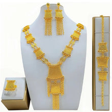 Dubai Necklace Earrings For Women Wedding 24k Gold Plated African Jwellery Bridesmaid Party Gift  Bridal Dubai Jewelry Sets