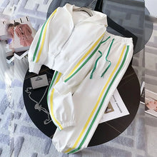 Spring and Autumn New Casual Sports Set for Women, Fashionable and Western Style Street Explosion Running Hoodie Two Piece Set