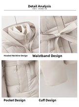 Women's Padded Cotton Thick Winter Coat with Hoodie