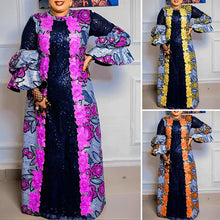 VONDA Bohemian Vestidos 2024 Women Casual Flared Long Sleeve Maxi Dresses Round Neck Loose Print Sundress Ruffles Pleated Robes