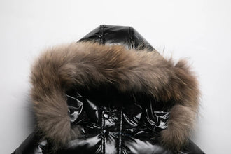 Kids Winter Down Jacket For Real Fur Waterproof Shiny Thick Warm Jackets