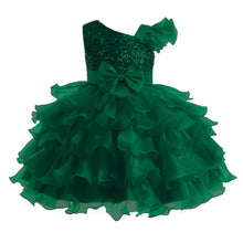 Luxury Baby Sequin Party Dress For Girl Christmas Toddler Layered Bow 1st Birthday Wedding Girl Dresses Formal Lace Baby Clothes