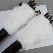 Women's Knit Faux Fur Winter Warm Finger-less Gloves