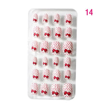 24Pcs/Set Kids Candy Flower Cute Fake Nails Detachable Full Cover False Nails Press On Nails Children Girls Nail Decoration Gift