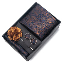 Top Grade Fashion 8 cm Wide Tie Sets Blue Stripe Men's Gravata Handkerchief Cufflink Box Fit Group Workplace Wedding Tie