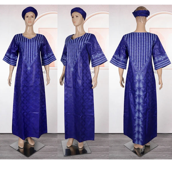 Plus Size African Clothes for Women 2025 New African Dashiki Ankara Embroidery Robe Bazin Design Wedding Party Dresses