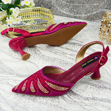 Venus Chan 2025 New Shoes and Bag to Match Orange Colour Pointed-Toe Diamond-Studded Party Women's High Heels Ms. Banguet Scene