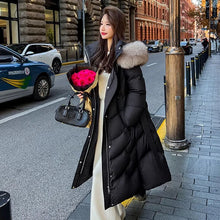 Women's Winter Warm White Duck Down High Quality Natural Fur Collar Jacket