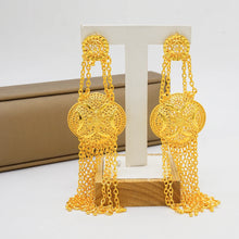 African women's long gold-plated earrings with Middle Eastern earrings