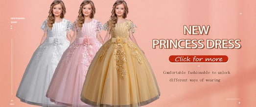 New Elegant Girl Party Dress Long Wedding Bridesmaid Dress 4-13 Year Old Mesh Embroidered Graduation Ball Evening Dress