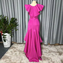 CM.YAYA Women Boho Elegant Ruffles Short Sleeve Irregular Long Maxi Dress 2024 OL High Split Chic Party Evening Street Dresses