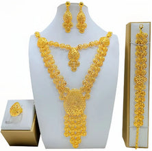 New Bridal Jewelry Set Dubai Necklace Earrings For Women Wedding 24k Gold Plated African Jwellery Bridesmaid Party Gift