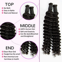 Deep Wave Human Braiding Hair 100% Unprocessed Human Hair Braiding Hair No Weft 16-28 Inch Curly Bulk Human Hair for Braiding