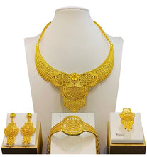 Dubai Necklace Earrings For Women Wedding 24k Gold Plated African Jwellery Bridesmaid Party Gift  Bridal Dubai Jewelry Sets