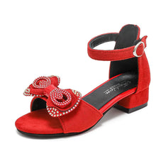 Girls' Sandals Summer New High Heel Soft-soled Princess Shoes Fashion Bow Roman Sandals Open Toe Children's Shoes J279