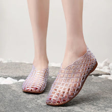 Summer Mesh Hole Flat Sandals For Women Jelly Shoes Elegant Fisherman Loafers Walking Comfy