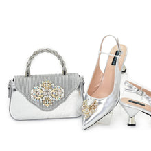 New Fashion Women Shoes and Bags To Match Set Nigeria Party Italian Shoe and Bag Set for Party in Women Elegant Heeled Pumps