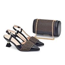 New Design Nigerian Wedding Matching Shoe and Bag Decorated with Rhinestone Wedding Shoes and Bags Set for Women Italian 2025