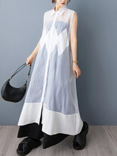 NYFS 2025 Summer New Loose plus Size Organya splicing sleeveless Shirt Dress Robe Elbise Korean Style Women Dress