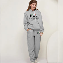 Women's Pants Suit Print Casual Hooded Sweatshirt Set Tracksuit
