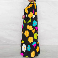 Floral Print Long Sleeve Shirt Dress for Women Spring Autumn Button-up Straight Loose Oversized Casual Long Dresses Vestidos