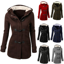 Womens Winter Hooded Cardigans Fleece Outerwear Hooded Jacket