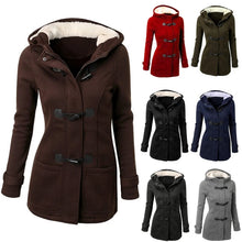 Womens Winter Hooded Cardigans Fleece Outerwear Hooded Jacket