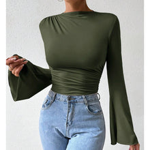 Mia Muse Women's Bodysuits Autumn Korean Solid Color Long Sleeve Round-Neck Casual Jumpsuits & Playsuits