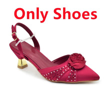 New Fashion Women Shoes and Bags To Match Set Nigeria Party Women's Pumps with Handmade Flowers Bag and Shoe Set Italian