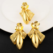 2025 African Luxury Bow Tie Necklace Earrings for Women Party Wedding Banquet Nightclub Gold Plated Jewelry Gift