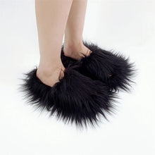 Faux Fur Slippers 2023 Women Winter Plush Warm Home Flat Slides Mongolian Wool Flip Flops Y2K Girls Furry Shoes Cute Slippers